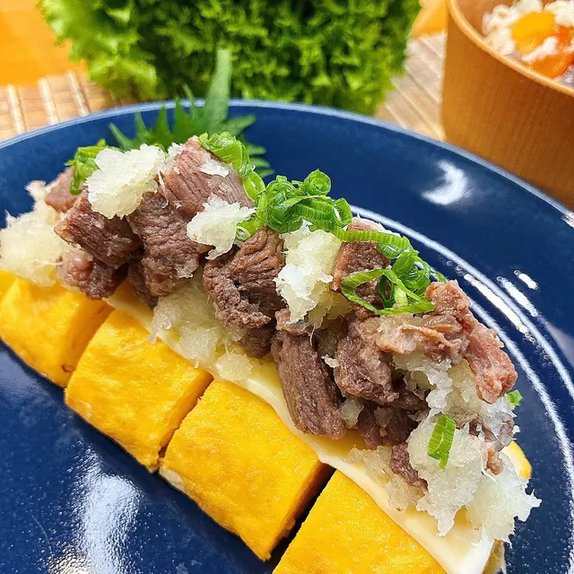 醤油カットタンのおろし和えの盛り付け写真